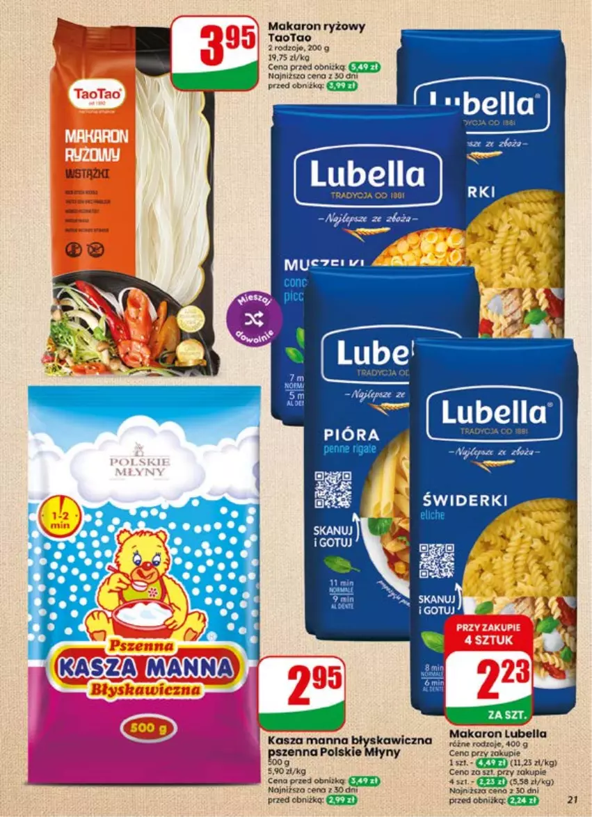 Gazetka promocyjna Dino - Gazetka 29 / 2026 - ważna 15.07 do 21.07.2026 - strona 21 - produkty: Kasza, Makaron, Makaron ryżowy, Polskie Młyny, Ryż, TaoTao