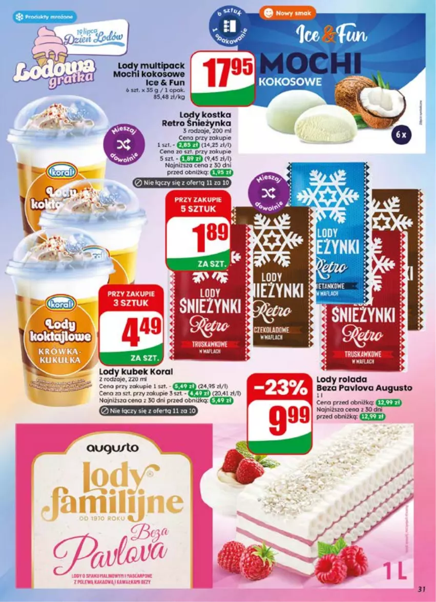 Gazetka promocyjna Dino - Gazetka 29 / 2026 - ważna 15.07 do 21.07.2026 - strona 31 - produkty: Kokos, Kubek, Lody, Rolada