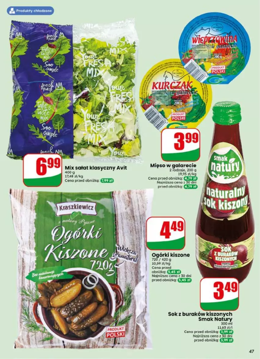 Gazetka promocyjna Dino - Gazetka 29 / 2026 - ważna 15.07 do 21.07.2026 - strona 47 - produkty: Gala, Gres, Mięso, Mięso w galarecie, Sałat, Sok