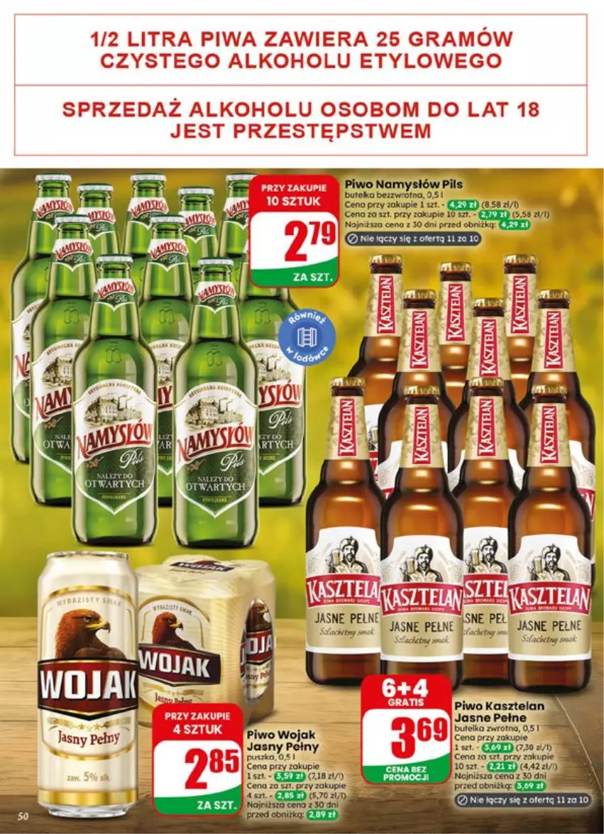Gazetka promocyjna Dino - Gazetka 29 / 2026 - ważna 15.07 do 21.07.2026 - strona 50 - produkty: Fa, Kasztelan, Namysłów, Piwo
