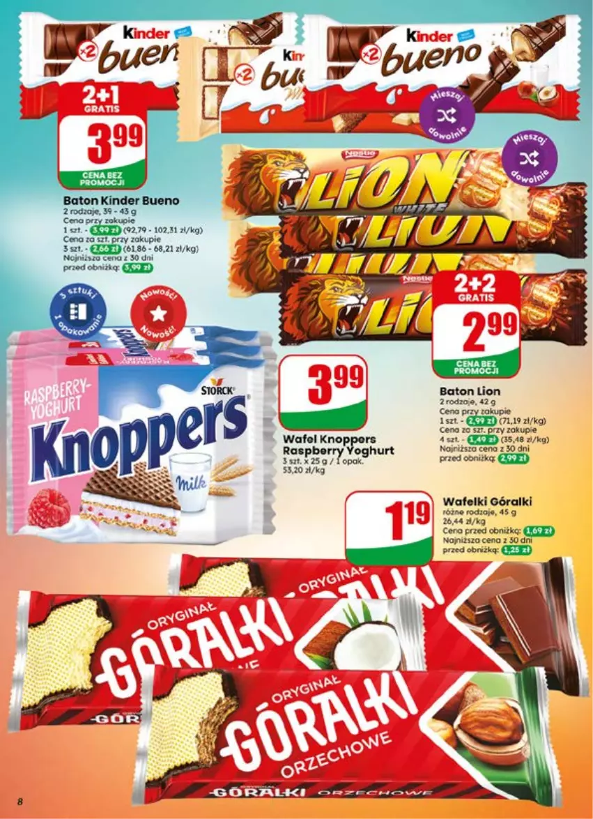 Gazetka promocyjna Dino - Gazetka 29 / 2026 - ważna 15.07 do 21.07.2026 - strona 8 - produkty: Baton, Góralki, Knoppers, Lion