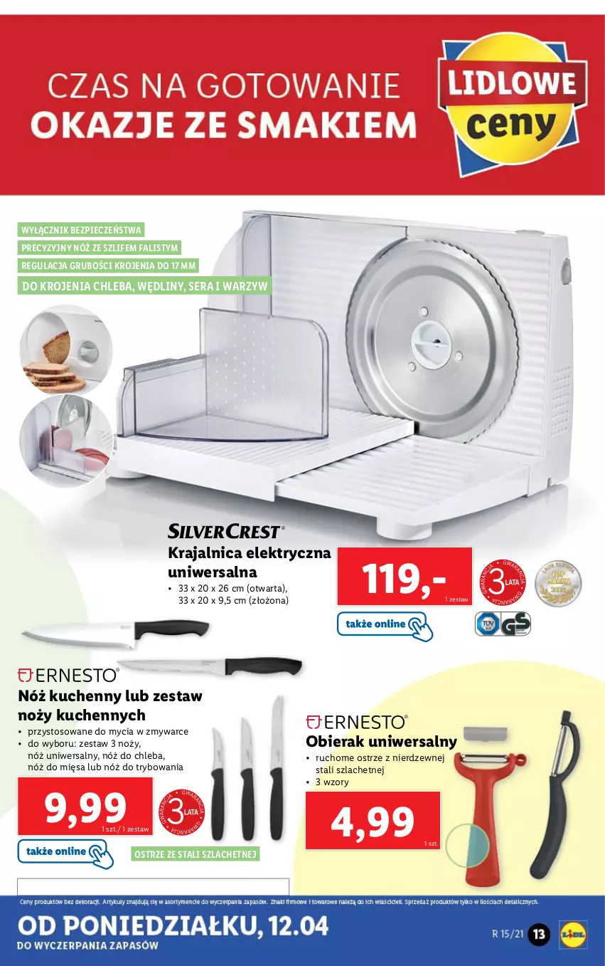 Gazetka promocyjna Lidl - GAZETKA - ważna 12.04 do 17.04.2021 - strona 13 - produkty: Chleb, Fa, Noż, Nóż do chleba, Nóż uniwersalny, Piec, Ser