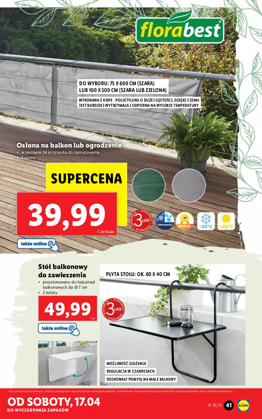 Gazetka promocyjna Lidl - GAZETKA - ważna 12.04 do 17.04.2021 - strona 41 - produkty: Płyta, Por, Sok, Stół