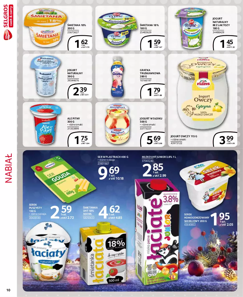 Gazetka promocyjna Selgros - Extra Oferta - ważna 01.12 do 31.12.2021 - strona 10 - produkty: Gra, Jogurt, Jogurt naturalny, Mleko, Ser, Serek, Serek homogenizowany, Serek puszysty