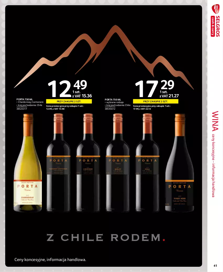 Gazetka promocyjna Selgros - Extra Oferta - ważna 01.12 do 31.12.2021 - strona 41 - produkty: Chardonnay, Por