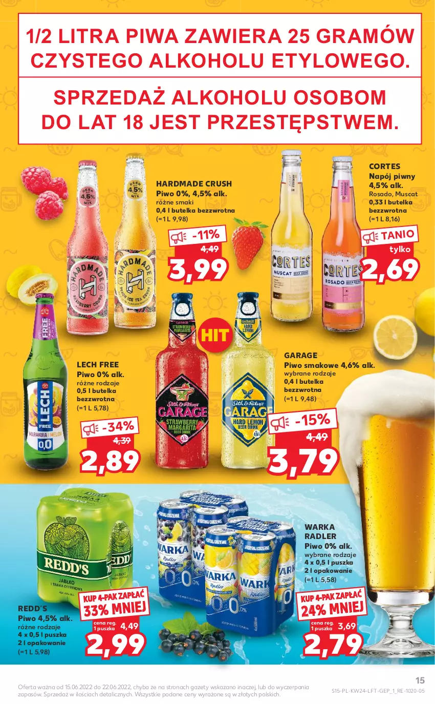 Gazetka promocyjna Kaufland - OFERTA TYGODNIA - ważna 15.06 do 22.06.2022 - strona 15 - produkty: Gra, Mus, Napój, Piwa, Piwo, Radler, Warka