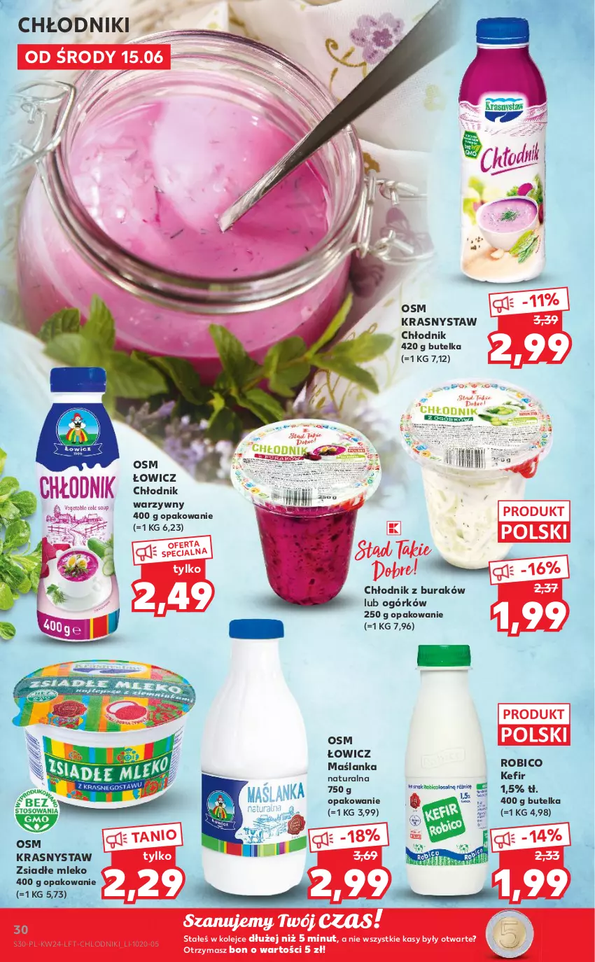 Gazetka promocyjna Kaufland - OFERTA TYGODNIA - ważna 15.06 do 22.06.2022 - strona 30 - produkty: BIC, Kefir, Maślanka, Mleko, Olej, Robico