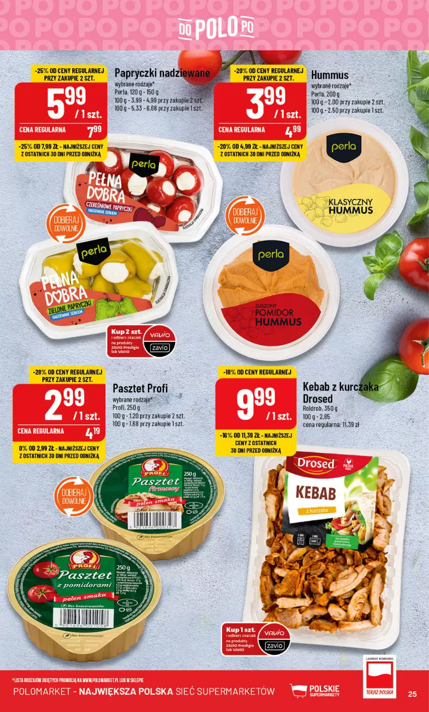 Gazetka promocyjna PoloMarket - Gazetka pomocyjna - ważna 16.08 do 22.08.2023 - strona 25 - produkty: Hummus, Kebab, Laur, Mus, Papryczki nadziewane, Pasztet