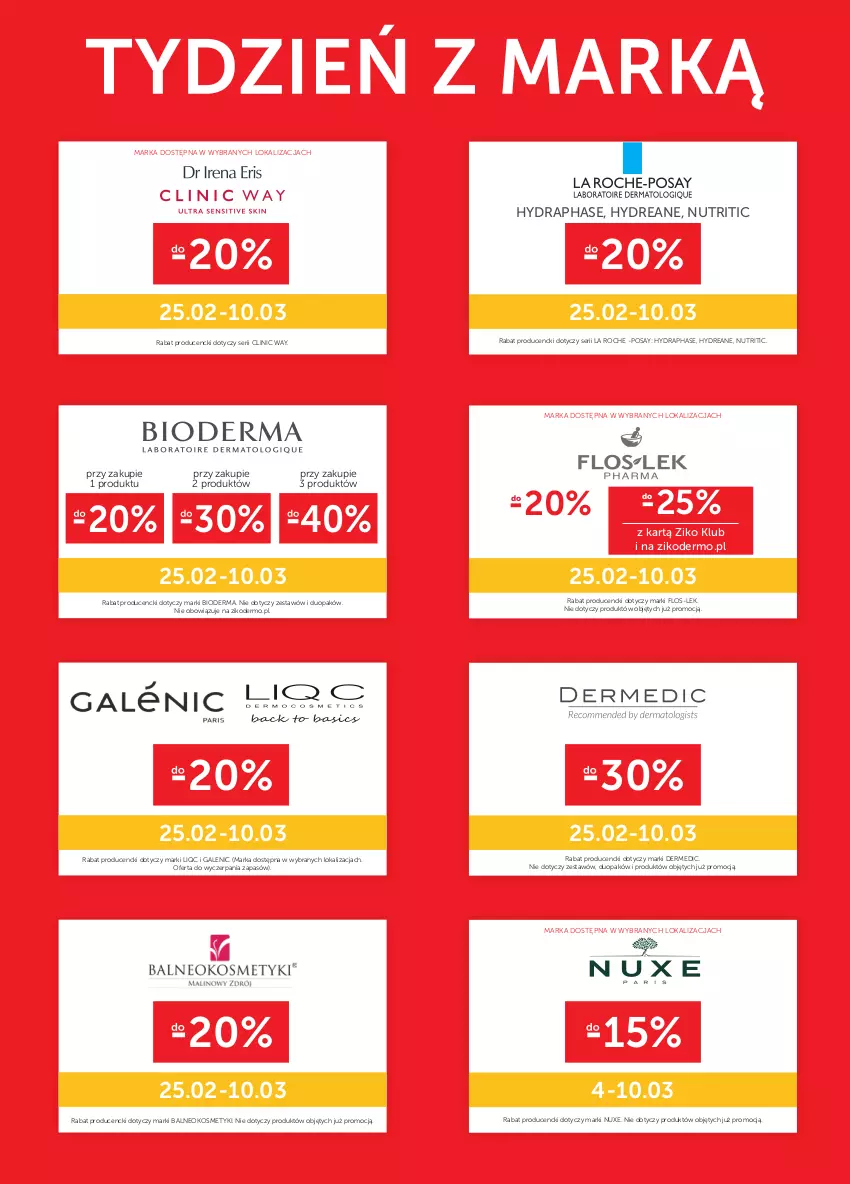 Gazetka promocyjna Ziko - 25 LUTEGO – 10 MARCA - ważna 25.02 do 10.03.2021 - strona 16 - produkty: Bioderma, Clin, Clinic Way, Dermedic, Nuxe, Ser