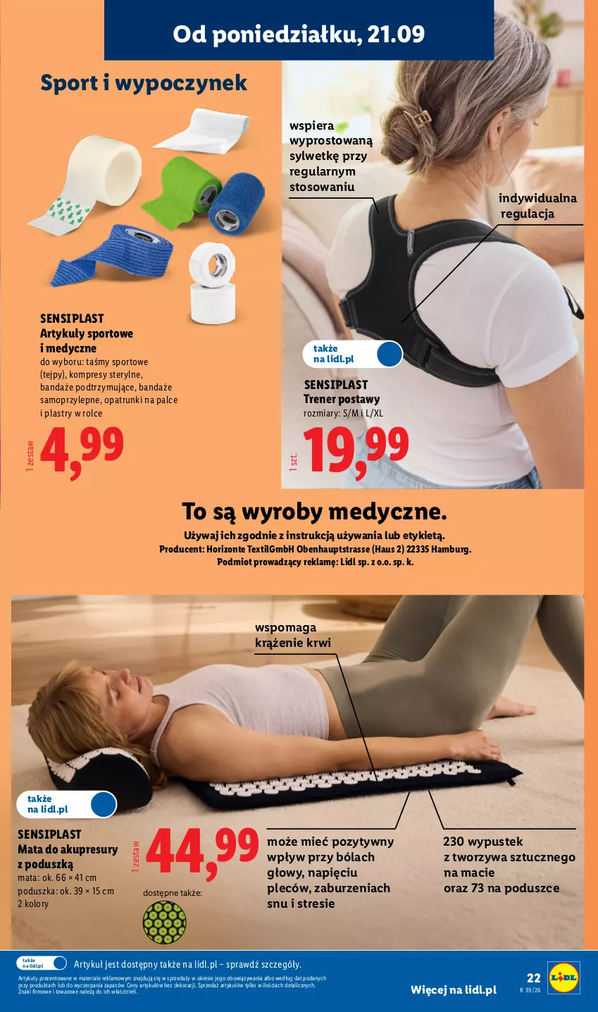 Gazetka promocyjna Lidl - Gazetka ważna od 21.09 do 26.09 - ważna 21.09 do 26.09.2026 - strona 27 - produkty: LG, Mop, Poduszka, Por, Sport, Stek