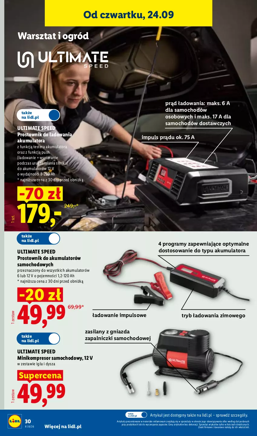 Gazetka promocyjna Lidl - Gazetka ważna od 21.09 do 26.09 - ważna 21.09 do 26.09.2026 - strona 38 - produkty: Akumulator, Gra, Kompresor, Ogród, Prostownik, Silan, Tera