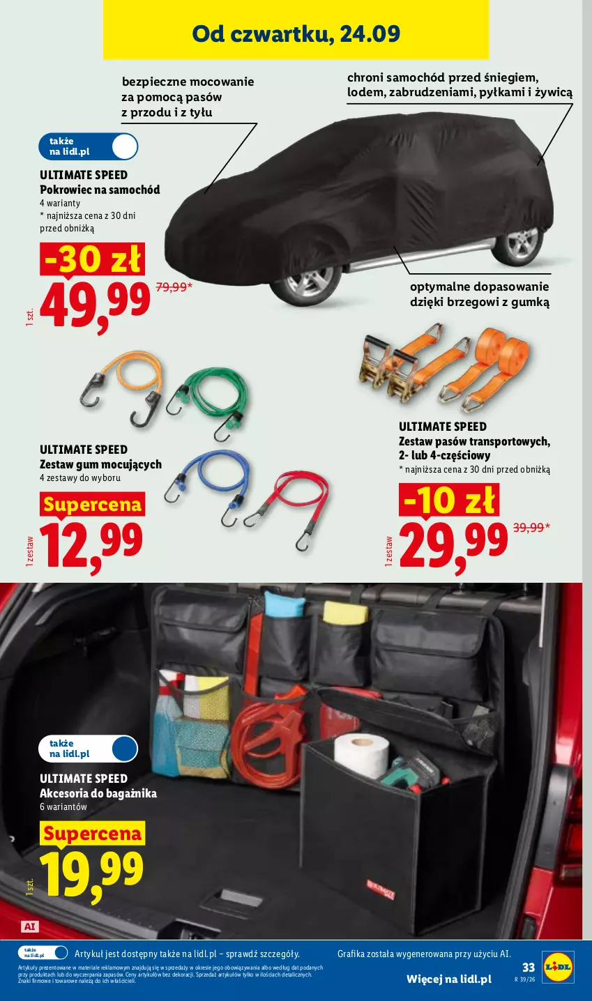 Gazetka promocyjna Lidl - Gazetka ważna od 21.09 do 26.09 - ważna 21.09 do 26.09.2026 - strona 41 - produkty: Gra, Grafika, O Bag, Piec, Pokrowiec, Pokrowiec na samochód, Por, Samochód, Sport, Tran