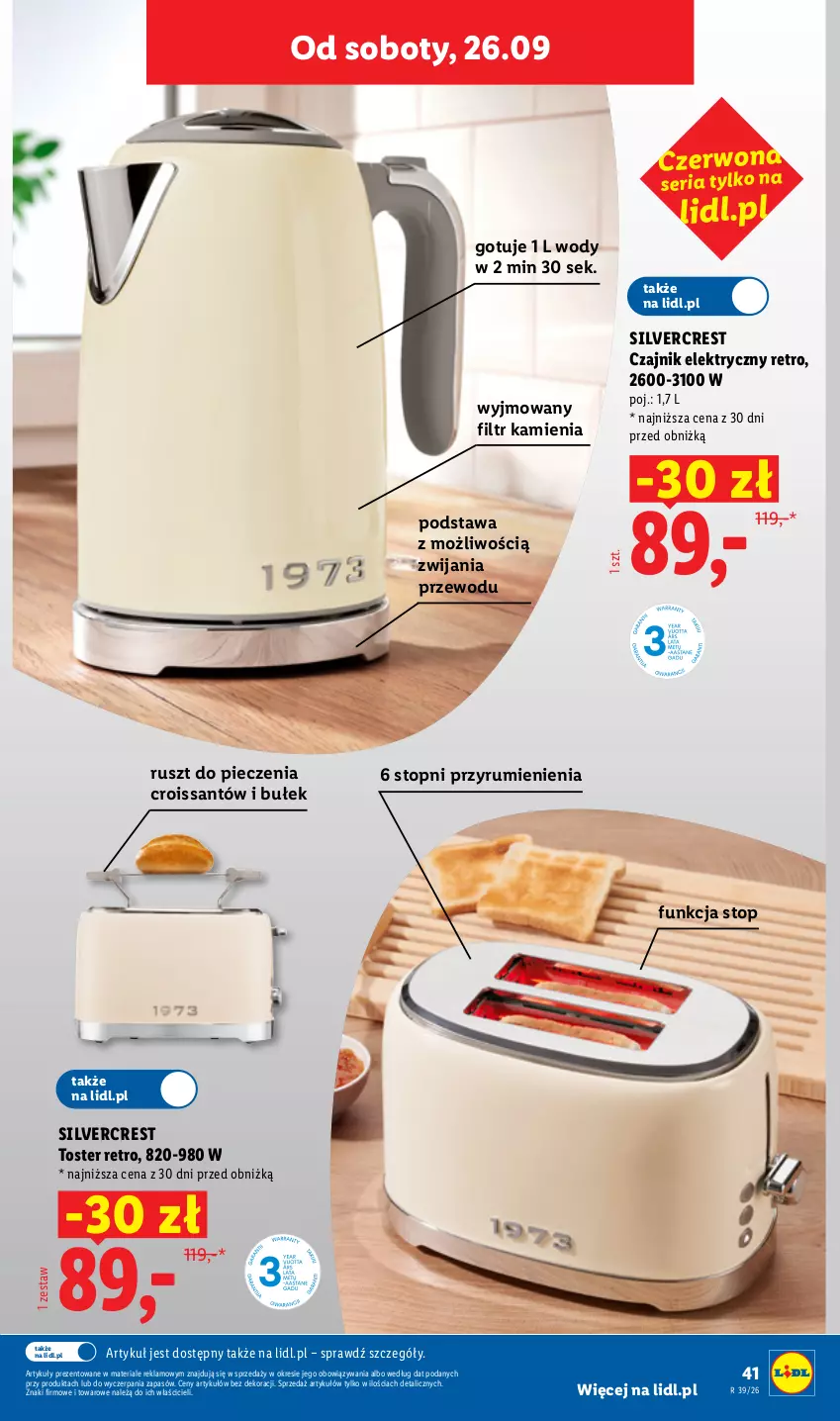 Gazetka promocyjna Lidl - Gazetka ważna od 21.09 do 26.09 - ważna 21.09 do 26.09.2026 - strona 49 - produkty: Croissant, Czajnik, Czajnik elektryczny, Piec, Rum, Ser, Silvercrest, Top, Toster
