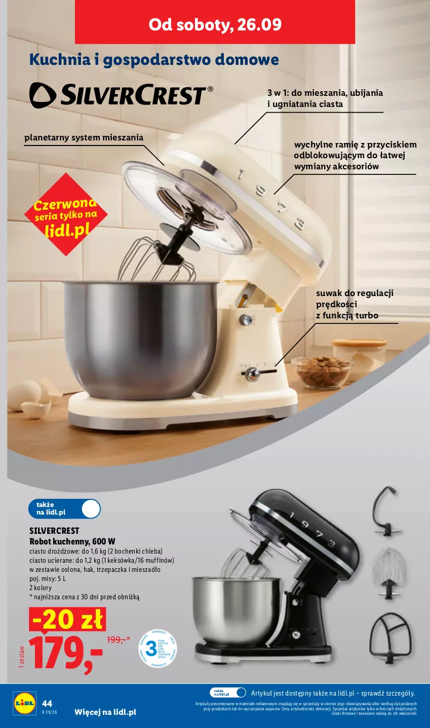 Gazetka promocyjna Lidl - Gazetka ważna od 21.09 do 26.09 - ważna 21.09 do 26.09.2026 - strona 52 - produkty: Chleb, Keksówka, Kuchnia, Mieszadło, Robot, Ser, Silvercrest, Trzepaczka