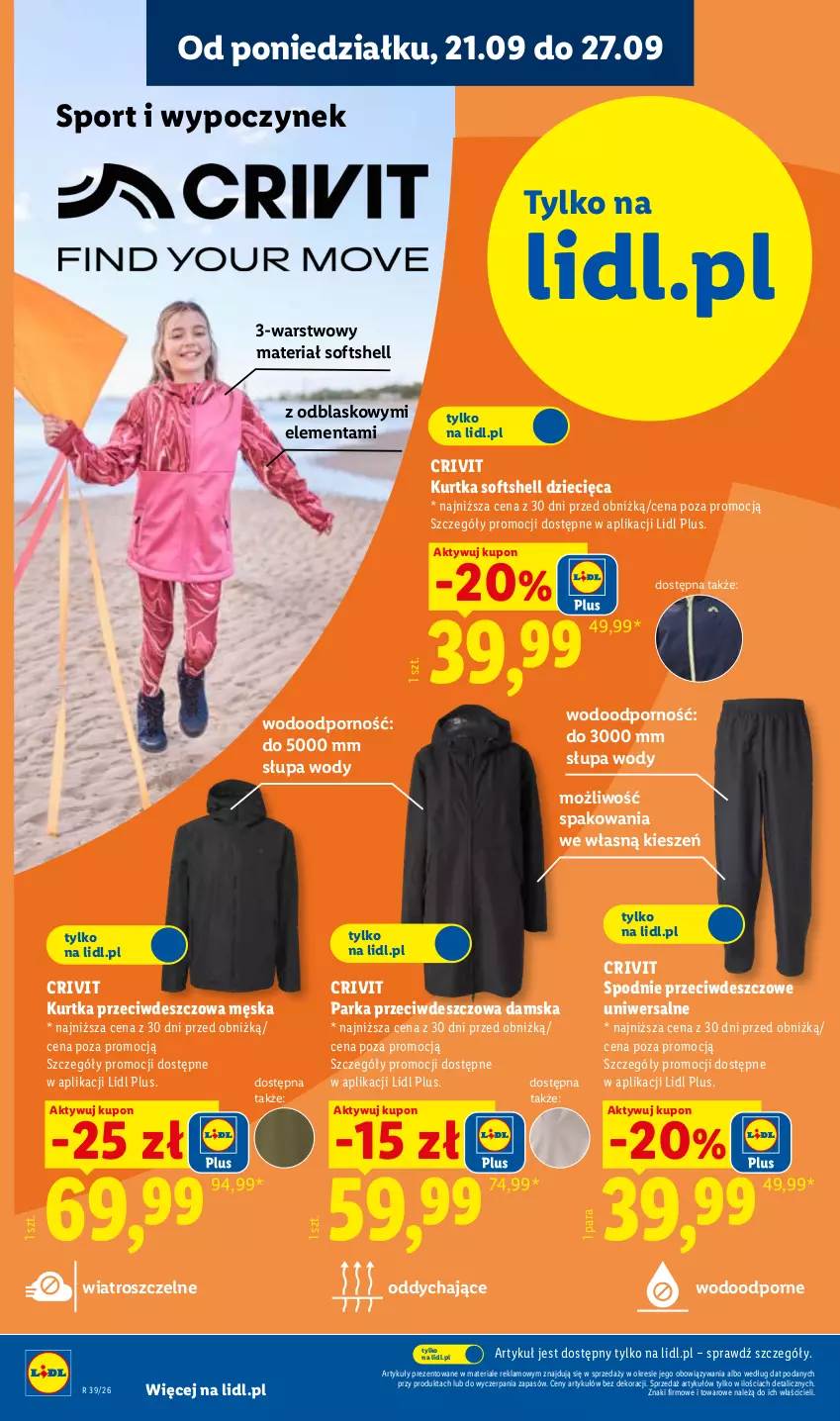 Gazetka promocyjna Lidl - Gazetka ważna od 21.09 do 26.09 - ważna 21.09 do 26.09.2026 - strona 8 - produkty: Dzieci, Kurtka, Kurtka softshell, Parka, Por, Spodnie, Sport