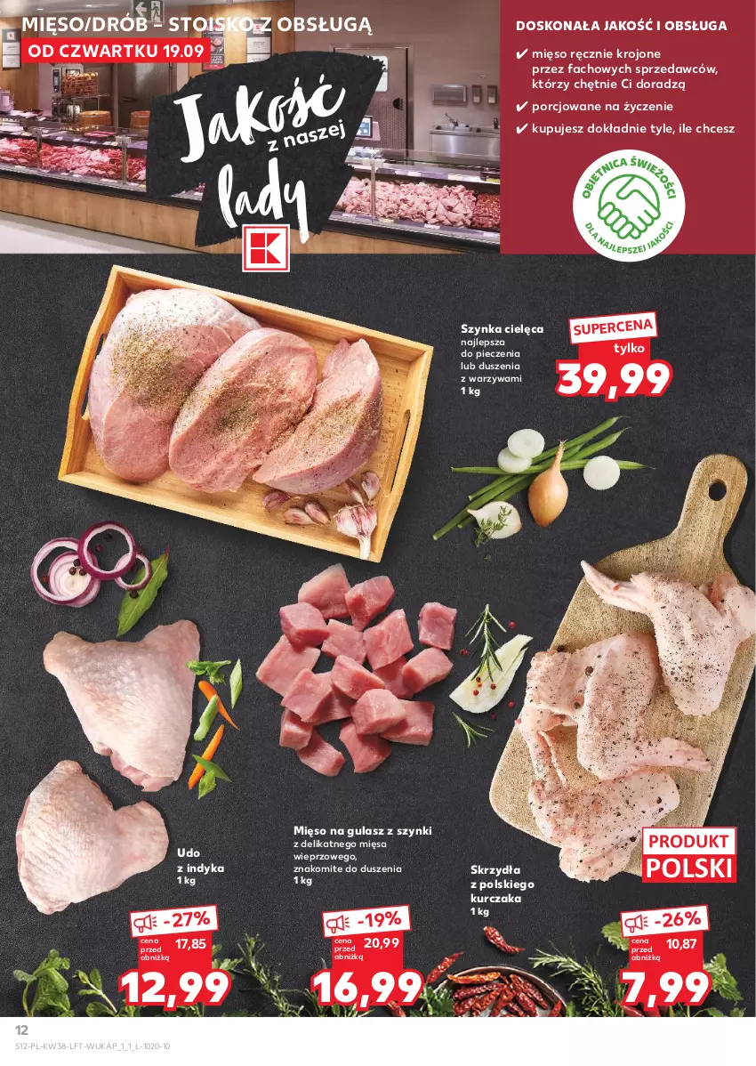 Gazetka promocyjna Kaufland - Gazetka tygodnia - ważna 19.09 do 25.09.2024 - strona 12 - produkty: Drób, Fa, Kurczak, Mięso, Mięso na gulasz, Piec, Por, Szynka, Warzywa