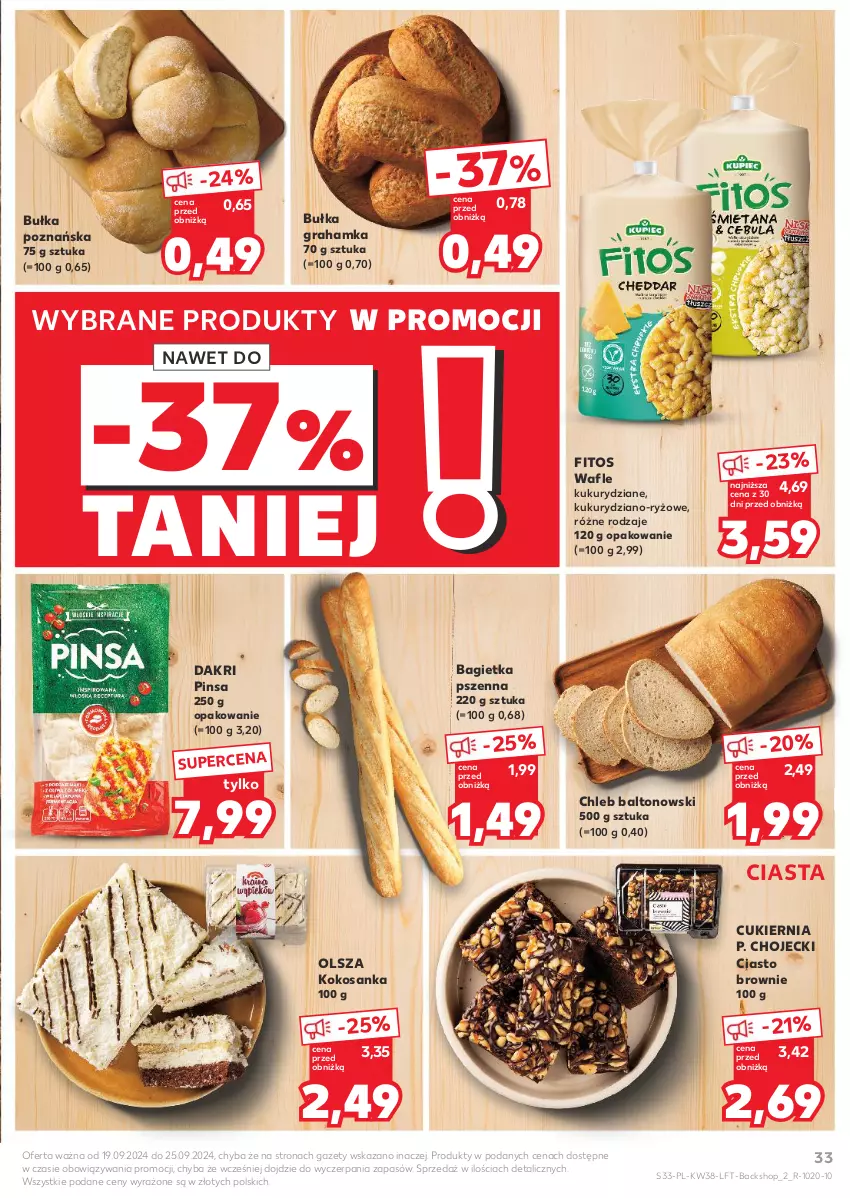 Gazetka promocyjna Kaufland - Gazetka tygodnia - ważna 19.09 do 25.09.2024 - strona 33 - produkty: Bagietka, Bagietka pszenna, Brownie, Bułka, Bułka grahamka, Chleb, Cukier, Gra, Kokos, Ryż, Wafle