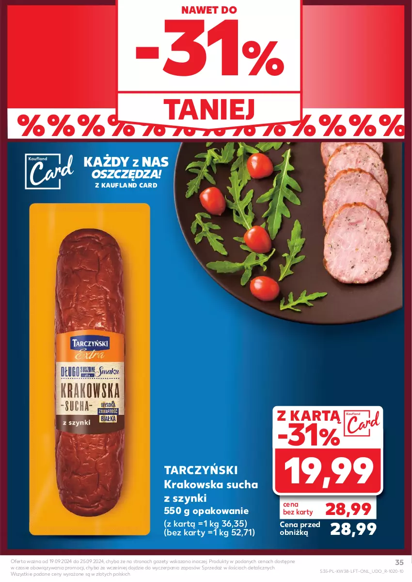 Gazetka promocyjna Kaufland - Gazetka tygodnia - ważna 19.09 do 25.09.2024 - strona 35 - produkty: Tarczyński