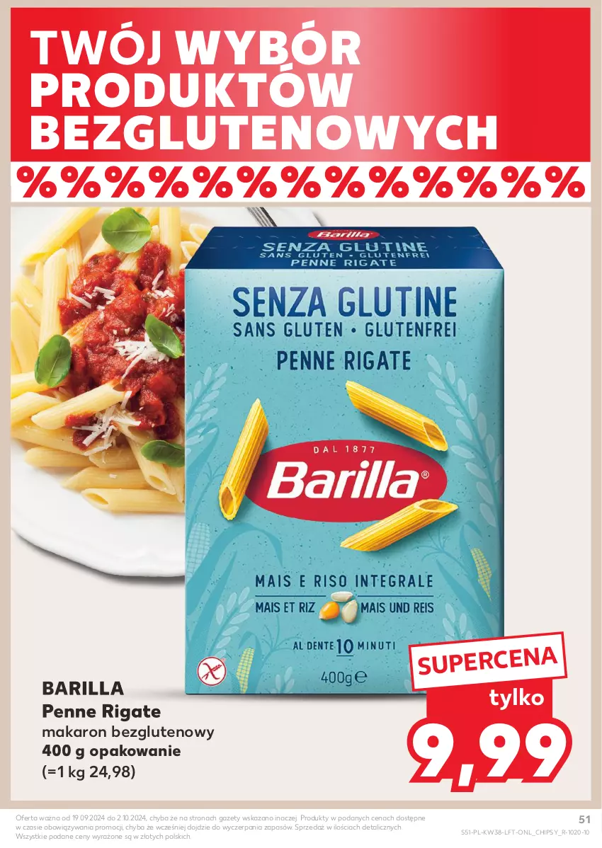 Gazetka promocyjna Kaufland - Gazetka tygodnia - ważna 19.09 do 25.09.2024 - strona 51 - produkty: Barilla, Chipsy, Makaron, Penne