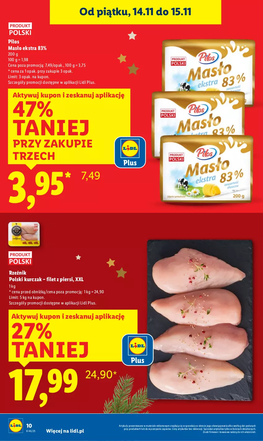 Gazetka promocyjna Lidl - GAZETKA - ważna 13.11 do 15.11.2025 - strona 10 - produkty: Kurczak, Masło, Pilos