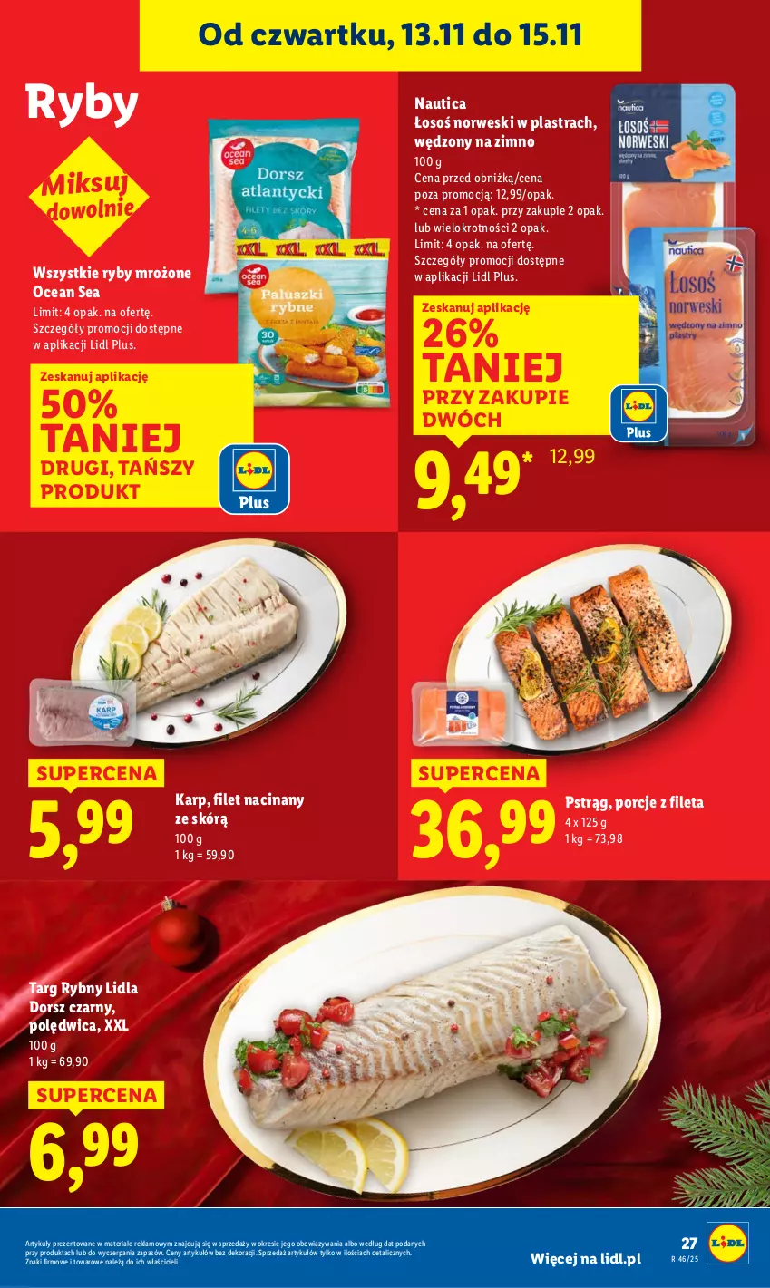 Gazetka promocyjna Lidl - GAZETKA - ważna 13.11 do 15.11.2025 - strona 27 - produkty: Dorsz, Karp, Polędwica, Por, Pstrąg