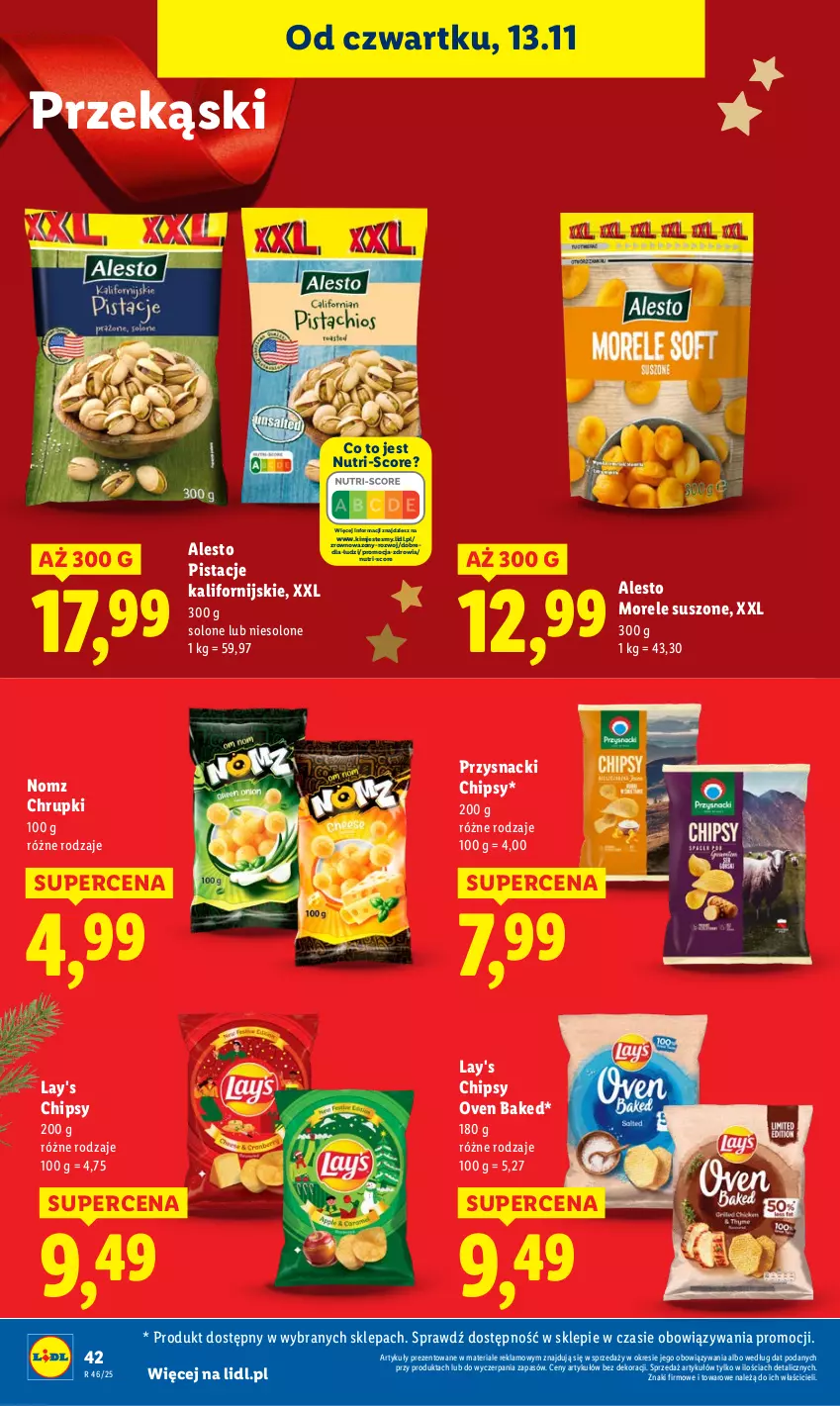 Gazetka promocyjna Lidl - GAZETKA - ważna 13.11 do 15.11.2025 - strona 42 - produkty: Chipsy, Chrupki, Pistacje, Przysnacki, Wazon