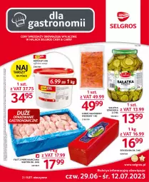 Gazetka promocyjna Selgros - Oferta gastronomiczna - Gazetka - ważna od 12.07 do 12.07.2023 - strona 1 - produkty: Piec, Kurczak, Sałatka, Ketchup, Ser, Filet z piersi kurczaka, Tran, Sałat, Gouda, LG, Fa
