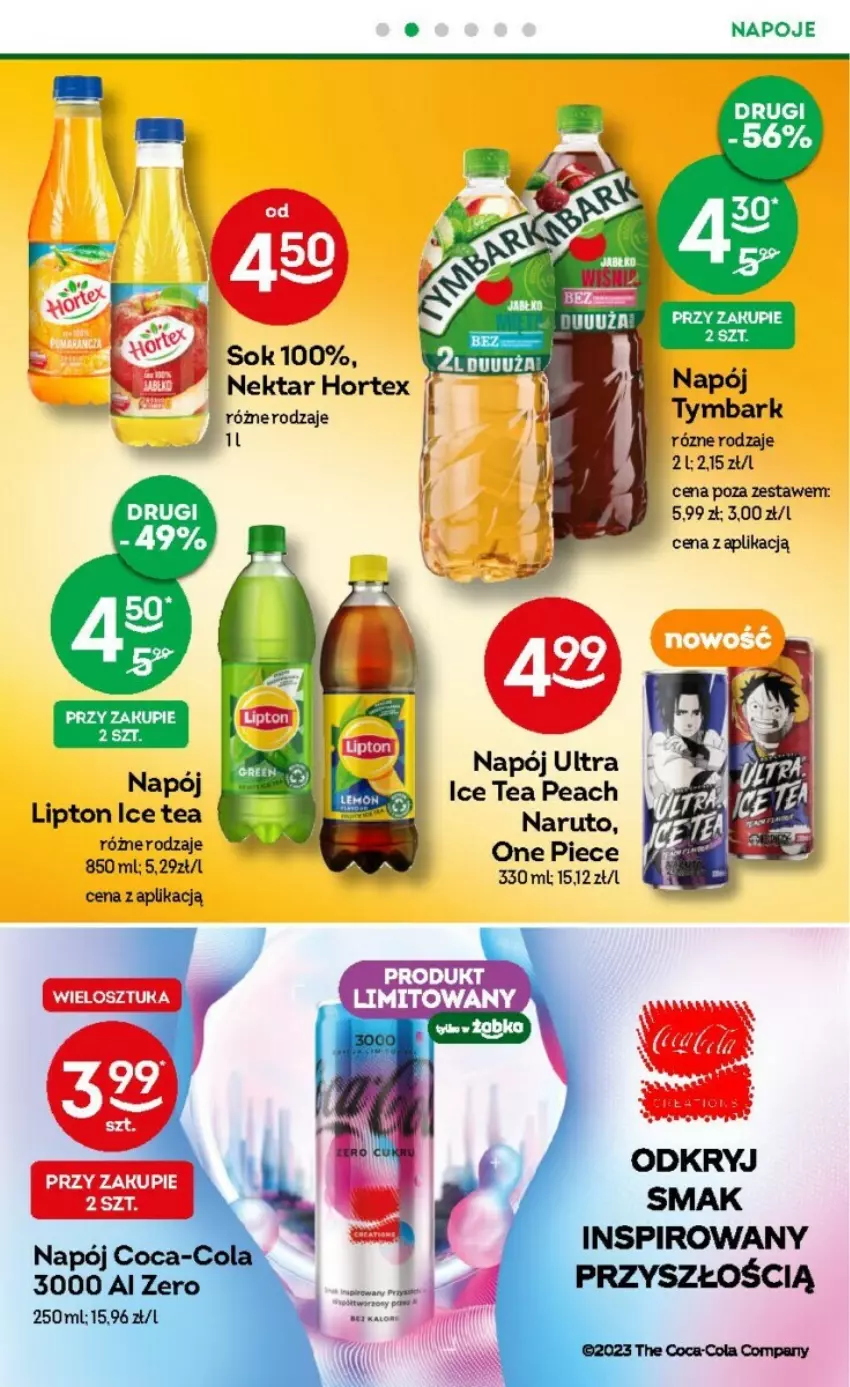 Gazetka promocyjna Żabka - ważna 13.09 do 19.09.2023 - strona 16 - produkty: Coca-Cola, Hortex, Ice tea, Lipton, Napój, Nektar, Piec, Sok, Tymbark