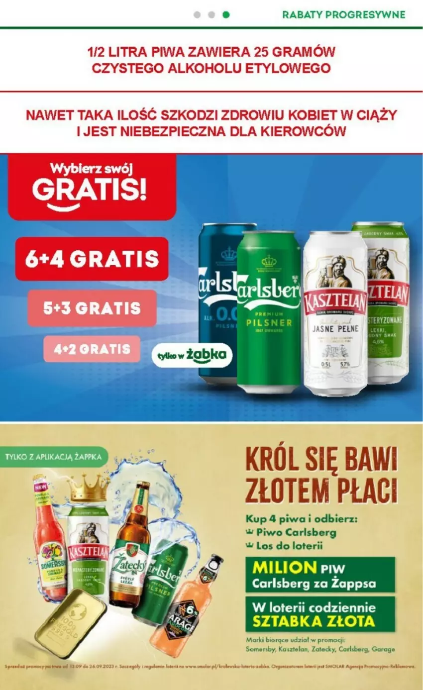 Gazetka promocyjna Żabka - ważna 13.09 do 19.09.2023 - strona 8 - produkty: Carlsberg, Gra, Gres, Kasztelan, Piec, Piwa, Piwo, Somersby