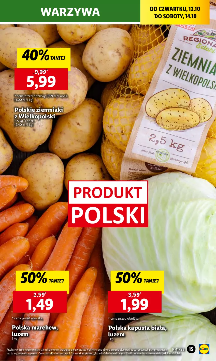 Gazetka promocyjna Lidl - GAZETKA - ważna 12.10 do 14.10.2023 - strona 25 - produkty: Warzywa, Ziemniaki