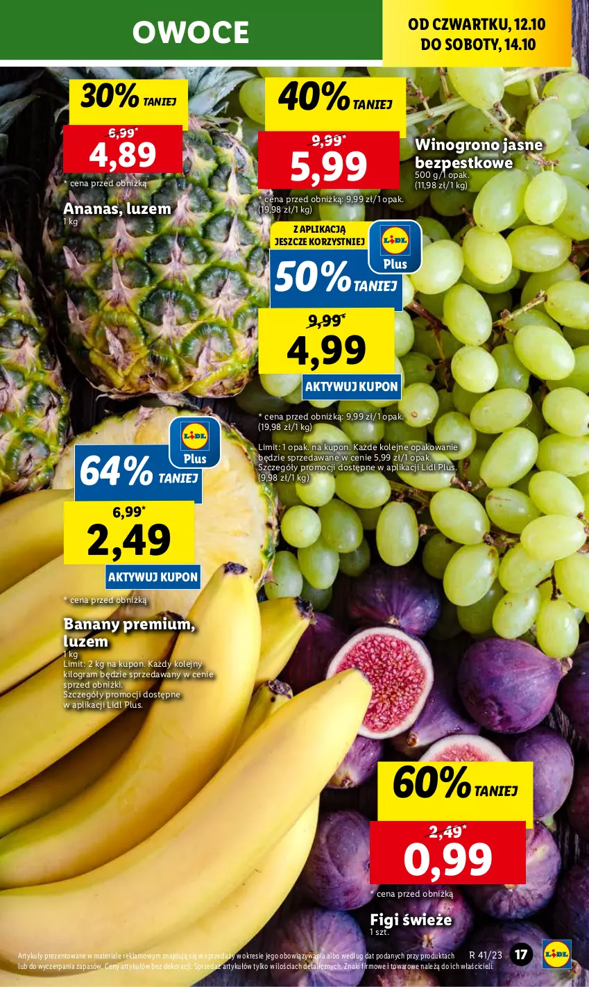 Gazetka promocyjna Lidl - GAZETKA - ważna 12.10 do 14.10.2023 - strona 27 - produkty: Ananas, Banany, Figi, Gra, Olej, Owoce, Wino