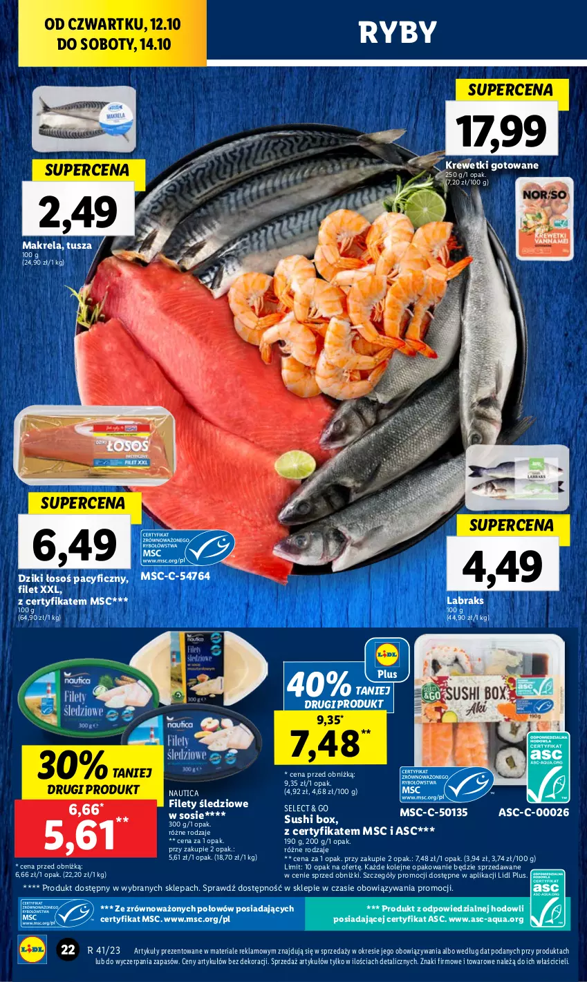 Gazetka promocyjna Lidl - GAZETKA - ważna 12.10 do 14.10.2023 - strona 32 - produkty: Krewetki, Olej, Sos, Sushi, Tusz