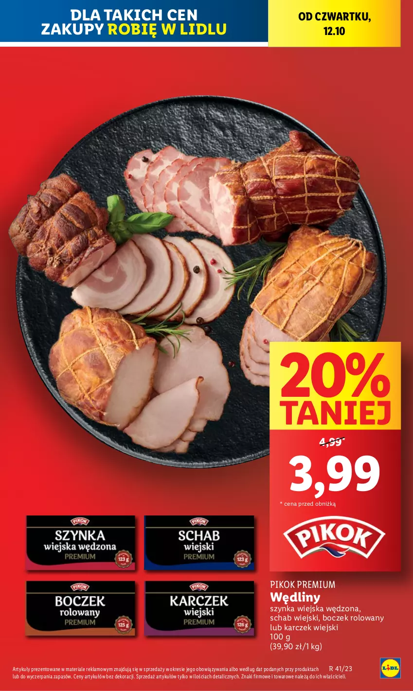 Gazetka promocyjna Lidl - GAZETKA - ważna 12.10 do 14.10.2023 - strona 7 - produkty: Boczek, PIKOK, Szynka