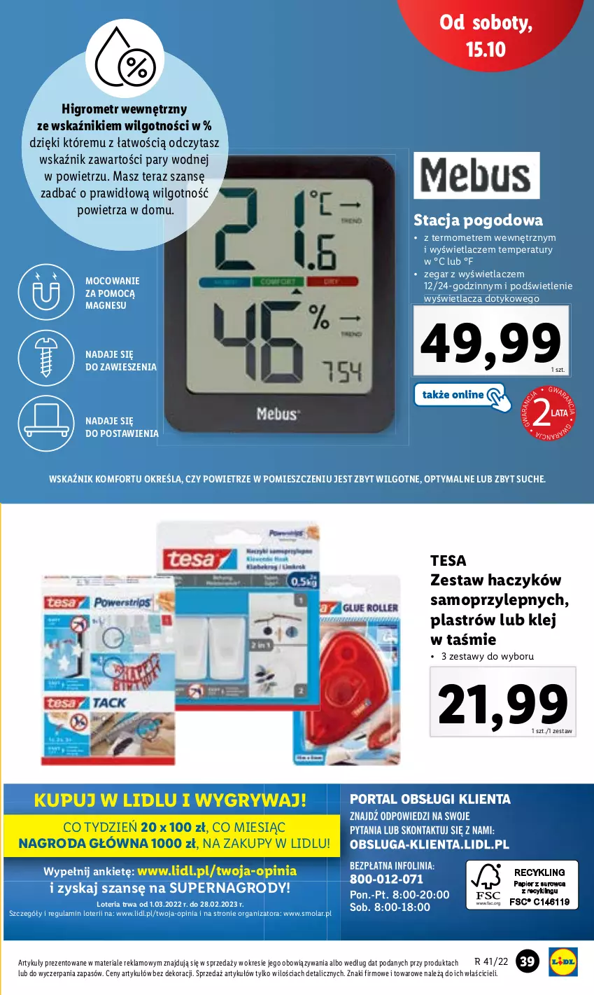 Gazetka promocyjna Lidl - GAZETKA - ważna 10.10 do 15.10.2022 - strona 43 - produkty: Gry, LG, Mola, Tera, Termometr, Top, Zegar