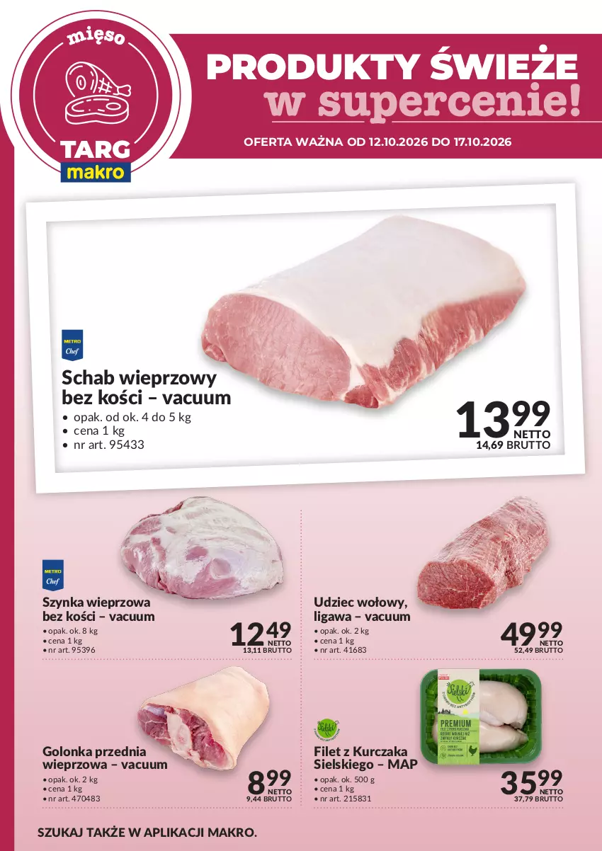 Gazetka promocyjna Makro - Targ MAKRO - oferta świeża w super cenach! - ważna 12.10 do 17.10.2026 - strona 2 - produkty: Kurczak, Schab wieprzowy, Szynka, Szynka wieprzowa, Udziec wołowy