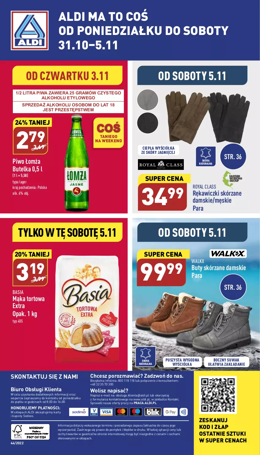 Gazetka promocyjna Aldi - Zaplanuj zakupy wcześniej - ważna 02.11 do 05.11.2022 - strona 15 - produkty: Basia, Biuro, Buty, Gra, Mąka, Mąka tortowa, O nas, Piwa, Piwo, Por