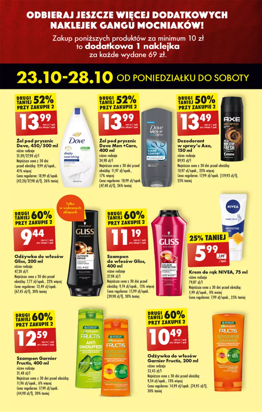 Gazetka promocyjna Biedronka - Od poniedzialku - ważna 23.10 do 28.10.2023 - strona 35 - produkty: Dezodorant, Dove, Fructis, Garnier, Krem do rąk, Nivea, Odżywka