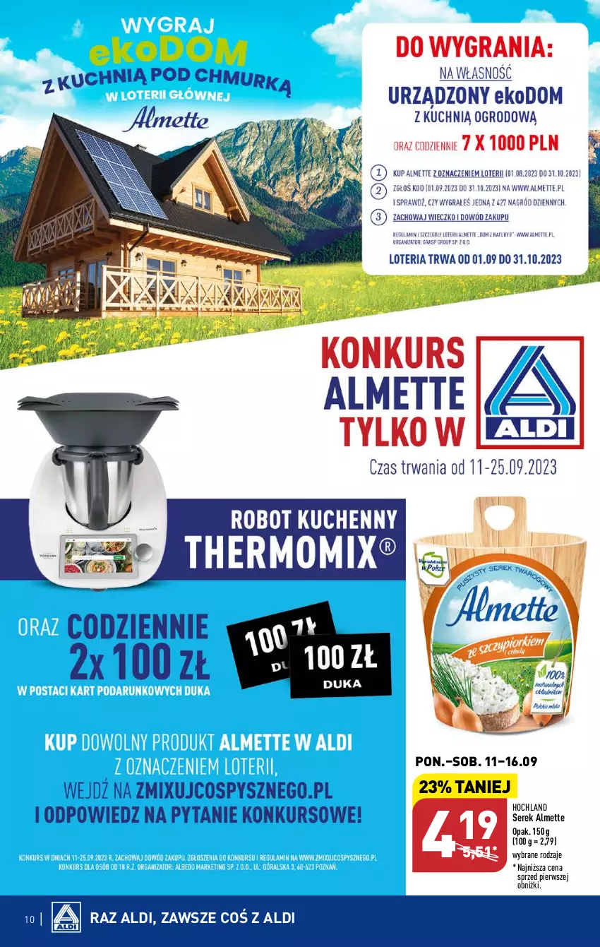 Gazetka promocyjna Aldi - Pełna oferta - ważna 11.09 do 16.09.2023 - strona 10 - produkty: Almette, Hochland, Ser, Serek