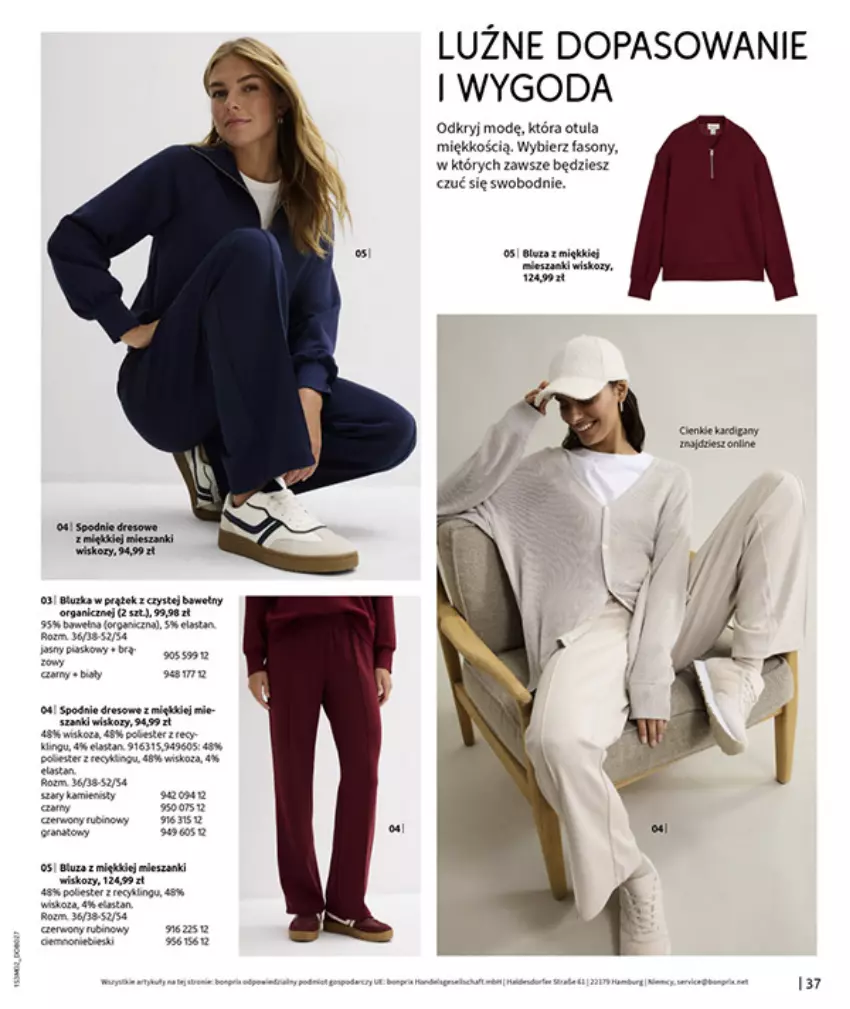 Gazetka promocyjna Bonprix - MODA, KTÓRA INSPIRUJE NA NOWO - ważna 19.02 do 09.03.2026 - strona 39 - produkty: Bluza, Fa, Gry, LG, Por, Sony, Spodnie, Wełna