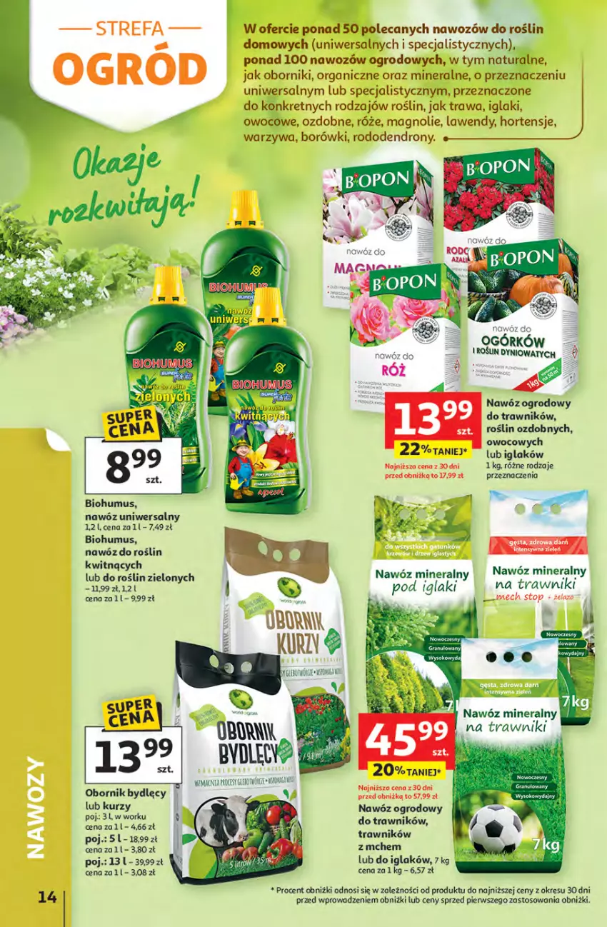 Gazetka promocyjna Auchan - Strefa Relaksu Hipermarket - ważna 09.04 do 22.04.2026 - strona 14 - produkty: Biohumus, Fa, Kret, Mus, Nawóz, Top, Warzywa