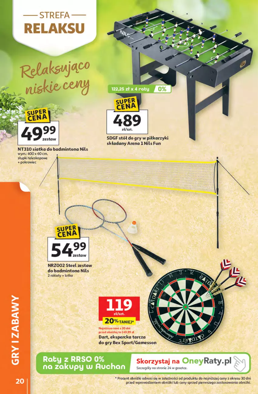 Gazetka promocyjna Auchan - Strefa Relaksu Hipermarket - ważna 09.04 do 22.04.2026 - strona 20 - produkty: Fa, Gry, Piłkarzyki, Pokrowiec, Por, Siatka, Sport, Stół, Teleskop