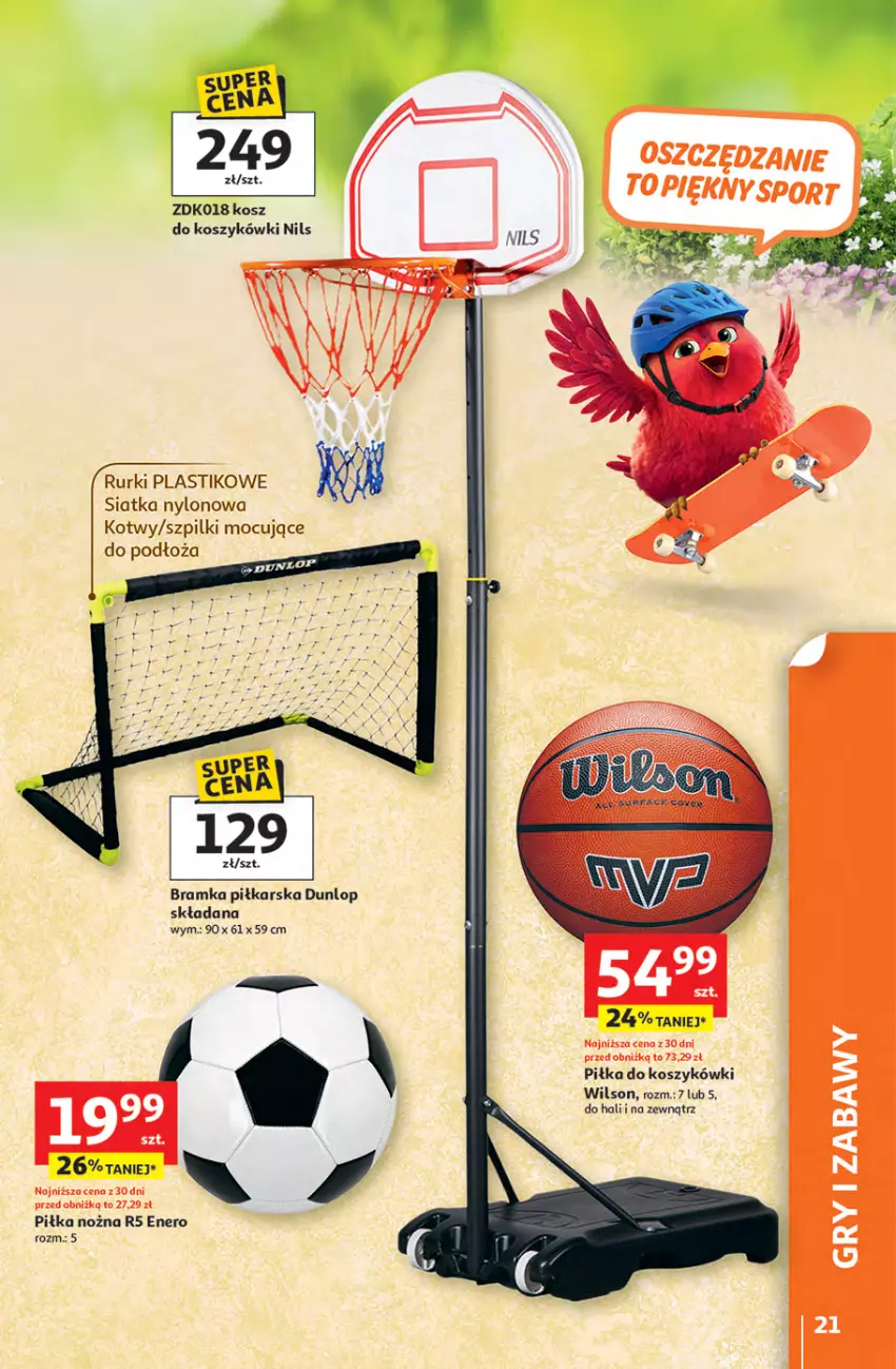 Gazetka promocyjna Auchan - Strefa Relaksu Hipermarket - ważna 09.04 do 22.04.2026 - strona 21 - produkty: Bramka, Kosz, Noż, Ramka, Rurki, Siatka, Wilson