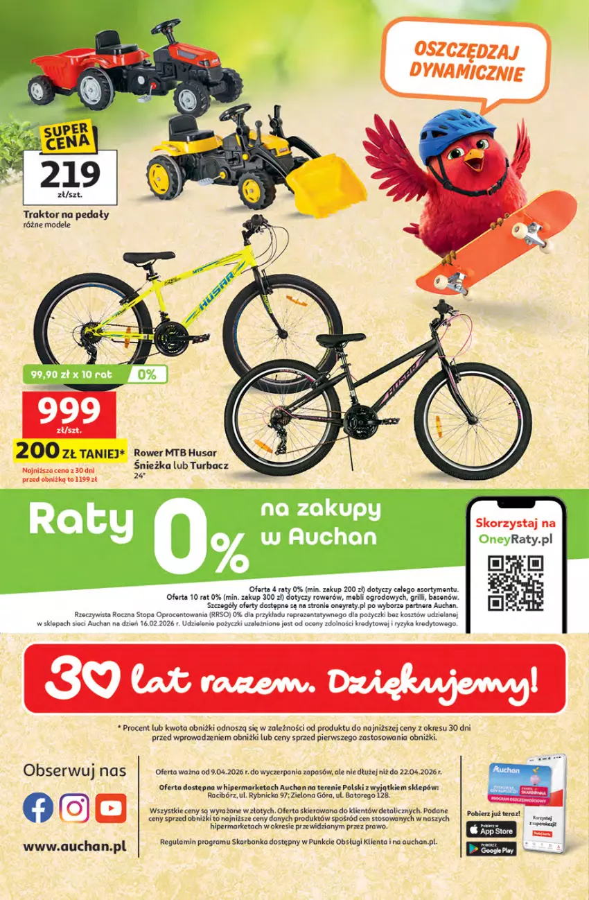Gazetka promocyjna Auchan - Strefa Relaksu Hipermarket - ważna 09.04 do 22.04.2026 - strona 24 - produkty: Gra, Grill, Kosz, Rower, Top, Traktor
