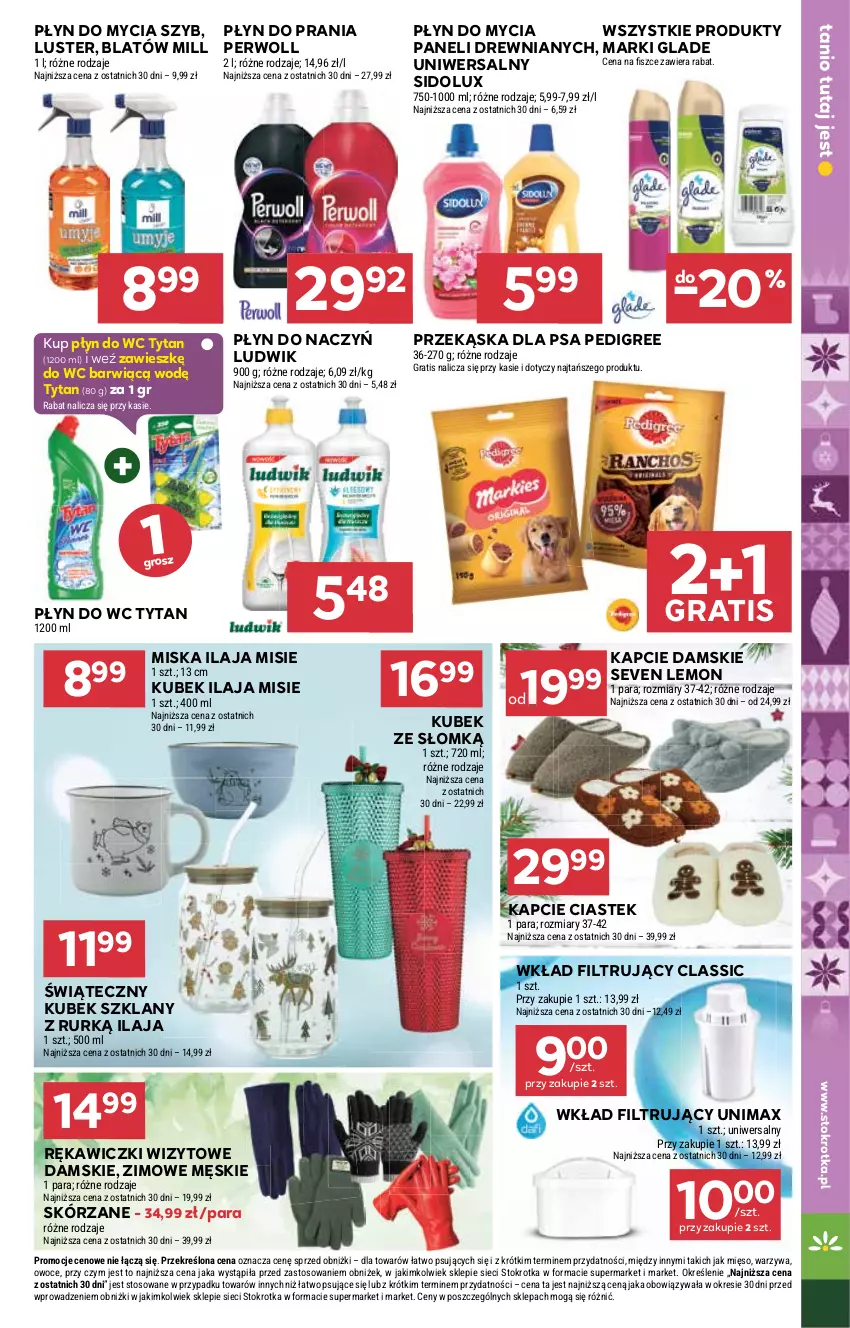 Gazetka promocyjna Stokrotka - Supermarket - ważna 20.11 do 26.11.2025 - strona 25 - produkty: Gra, Kapcie, Kubek, Ludwik, Mięso, Miska, Owoce, Pedigree, Perwoll, Płyn do mycia, Płyn do prania, Płyn do wc, Sidolux, Stek, Tytan, Warzywa, Wkład filtrujący
