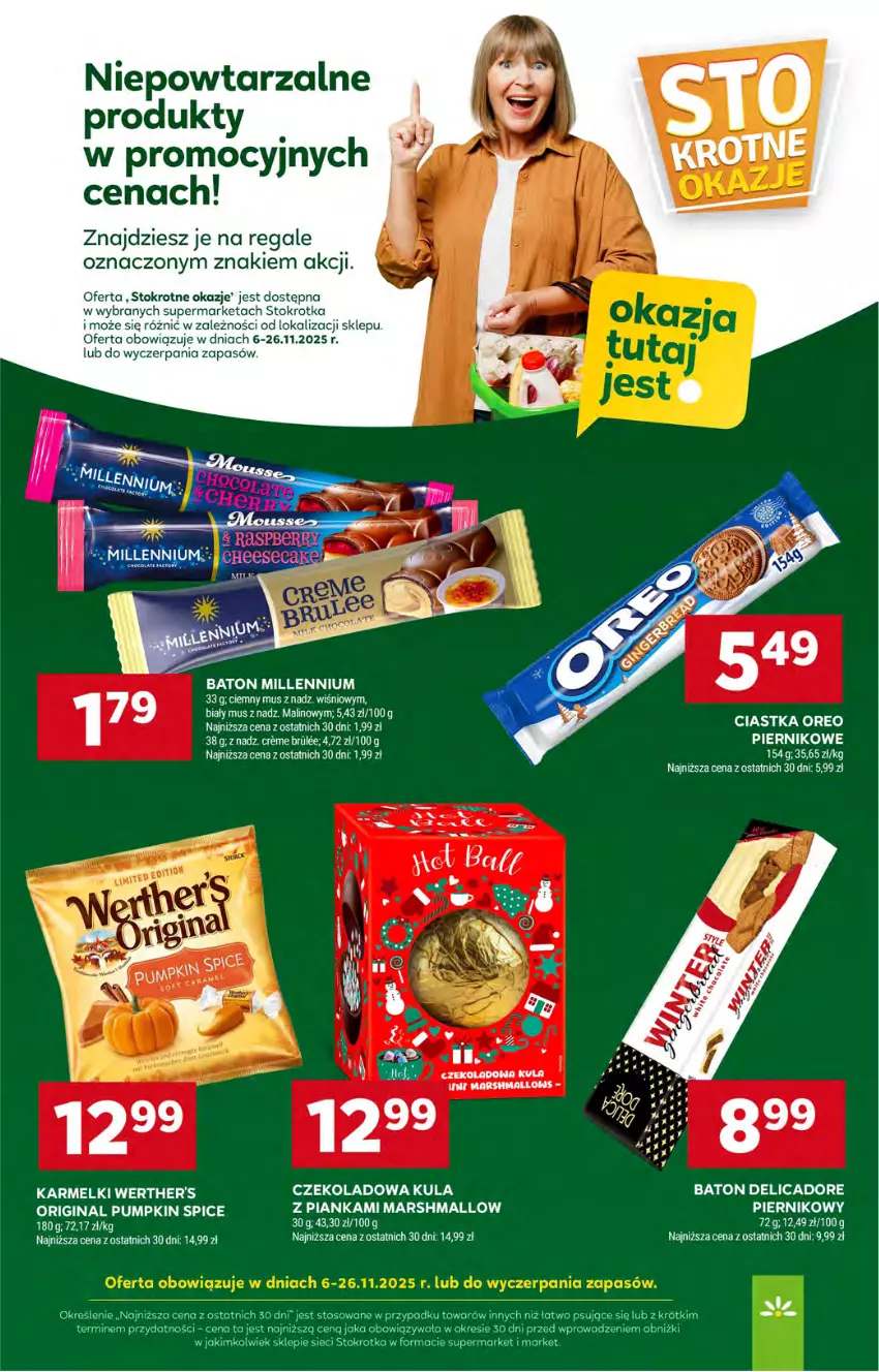 Gazetka promocyjna Stokrotka - Supermarket - ważna 20.11 do 26.11.2025 - strona 30 - produkty: Baton, Ciastka, Gin, Kosz, Mars, Marshmallows, Mus, Oreo, Piernik