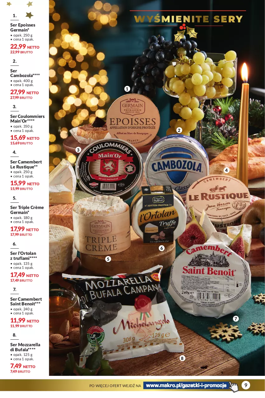 Gazetka promocyjna Makro - Katalog Delikatesy - ważna 28.11 do 24.12.2023 - strona 9 - produkty: Camembert, Fa, Mozzarella, Rust, Ser