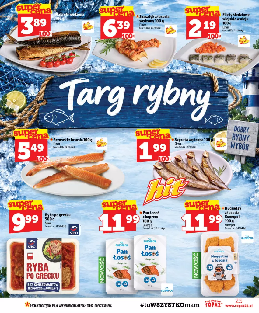 Gazetka promocyjna Topaz - Gazetka - ważna 08.10 do 14.10.2026 - strona 25 - produkty: SEKO, Ser, Sos, Suempol, Szprot, Top