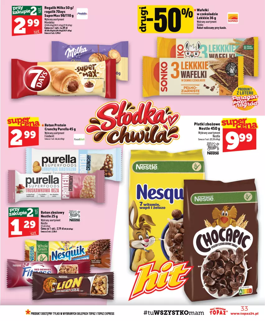 Gazetka promocyjna Topaz - Gazetka - ważna 08.10 do 14.10.2026 - strona 33 - produkty: Baton, Milka, Pur, Rogal, Top