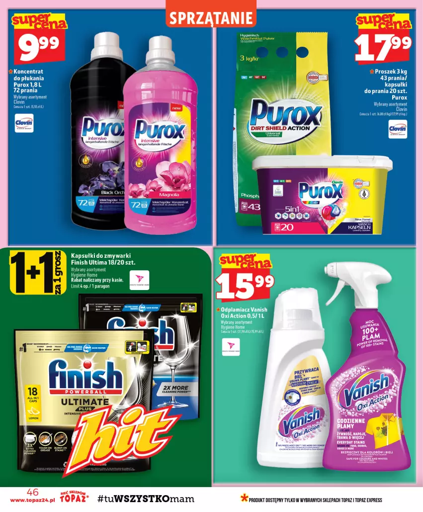 Gazetka promocyjna Topaz - Gazetka - ważna 08.10 do 14.10.2026 - strona 46 - produkty: Finish, Sprzątanie, Top, Zmywarki