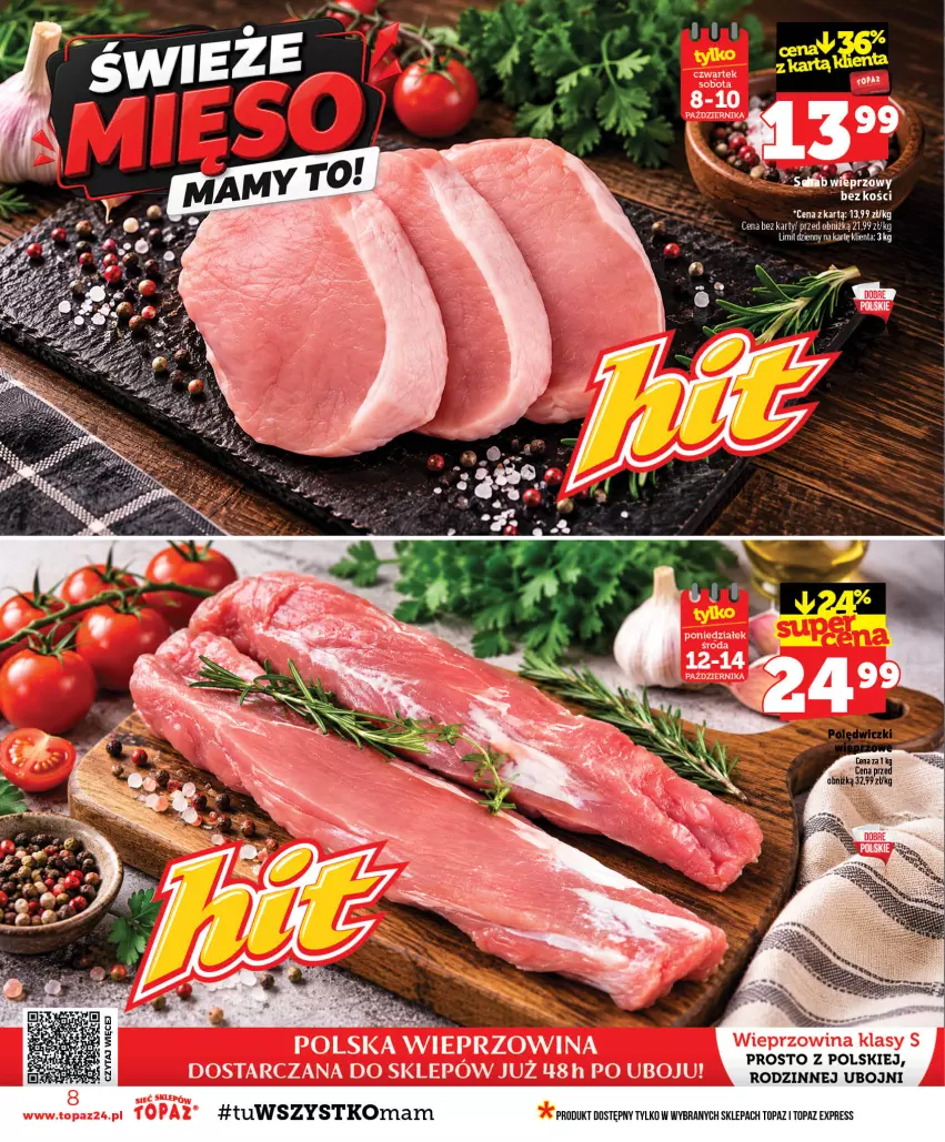 Gazetka promocyjna Topaz - Gazetka - ważna 08.10 do 14.10.2026 - strona 8 - produkty: Top, Wieprzowina